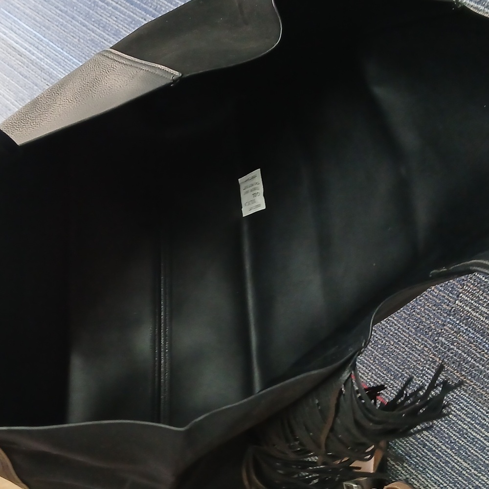 New Victoria Secret black leather fringe tote bag - Picture 9 of 10